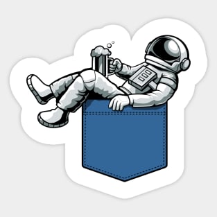 Relaxing astronauts Sticker